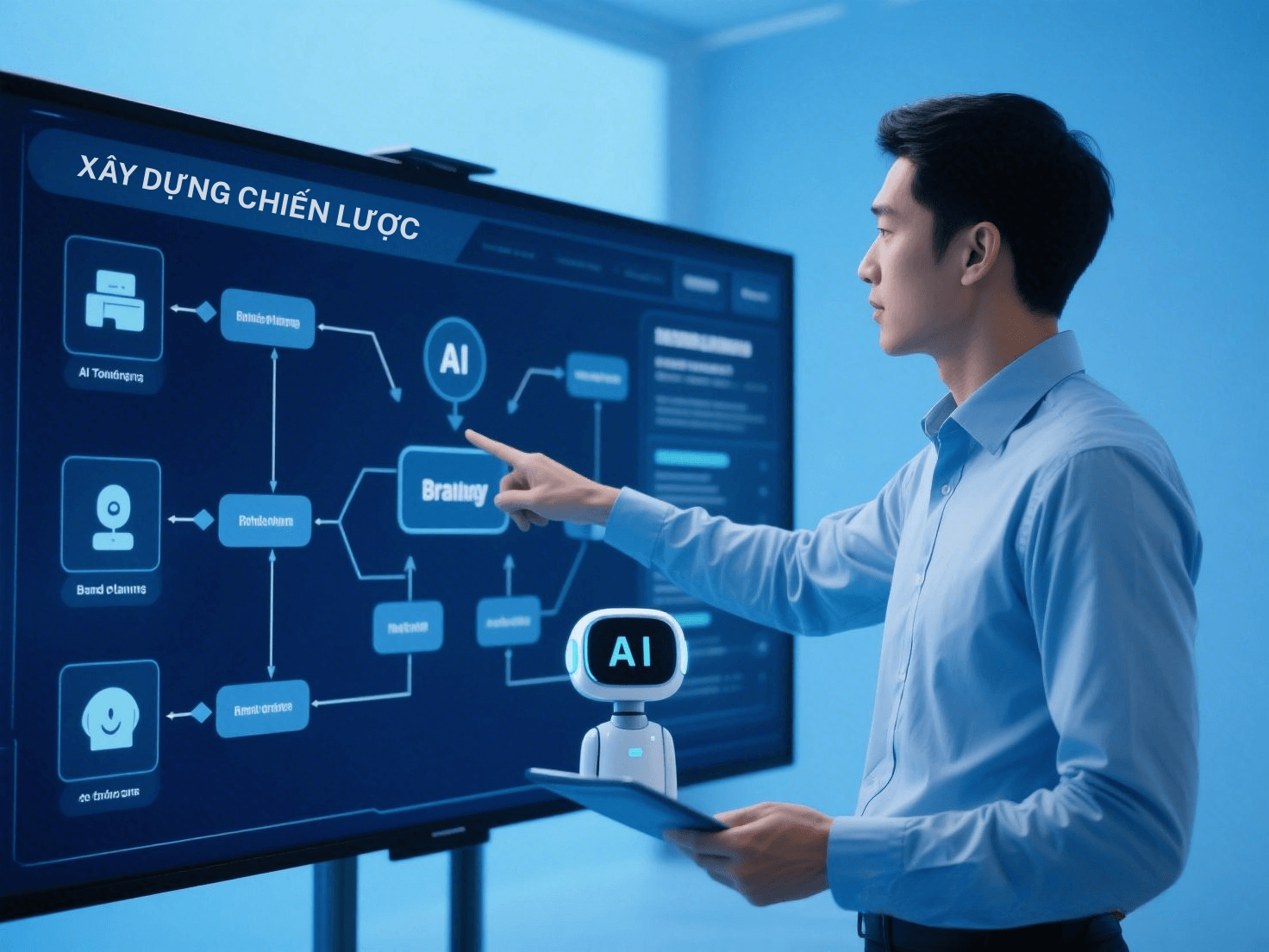 Người dùng trẻ đang sử dụng trợ lý AI hỗ trợ viết nội dung mà không cần biết code